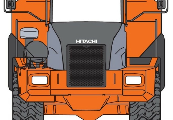 Hitachi AH 400 (2006) (Одноосный самосвал) чертежи (рисунки) грузовика